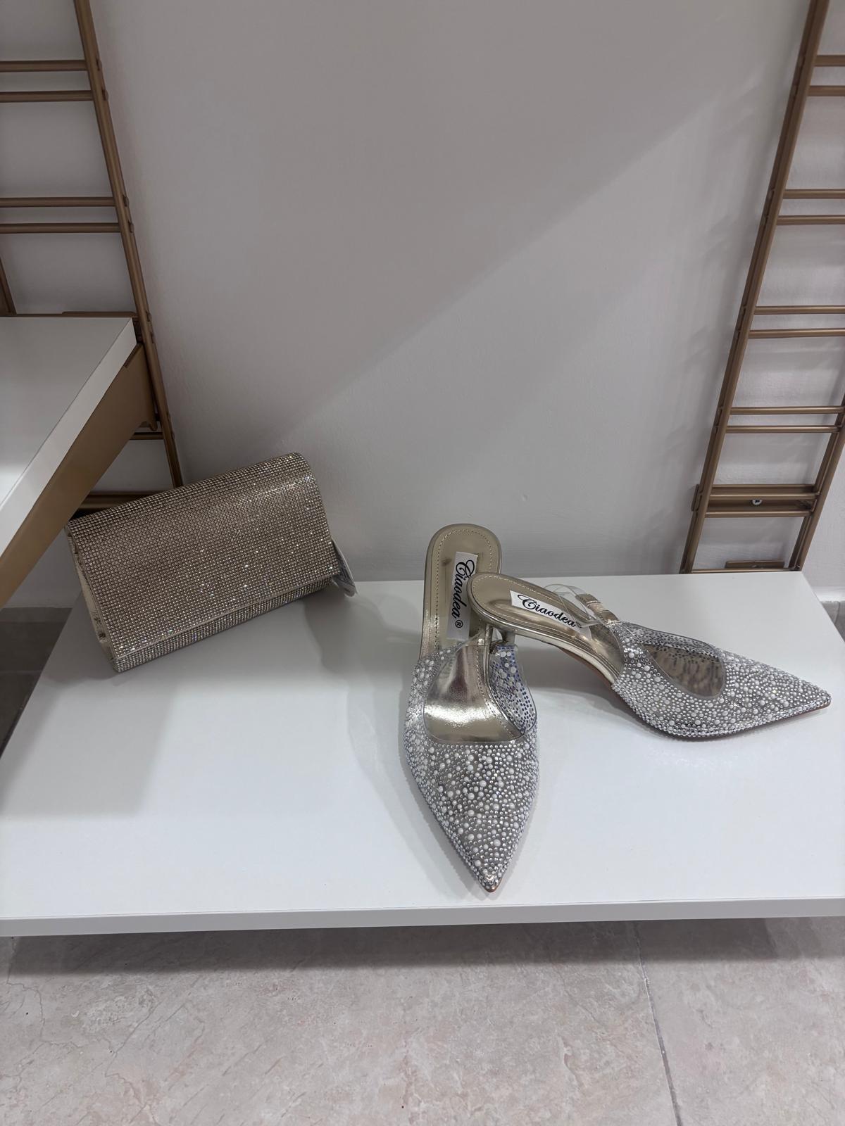 SLINGBACK PLEXY ORO - SLINGBACK CRYSTAL LUXURY