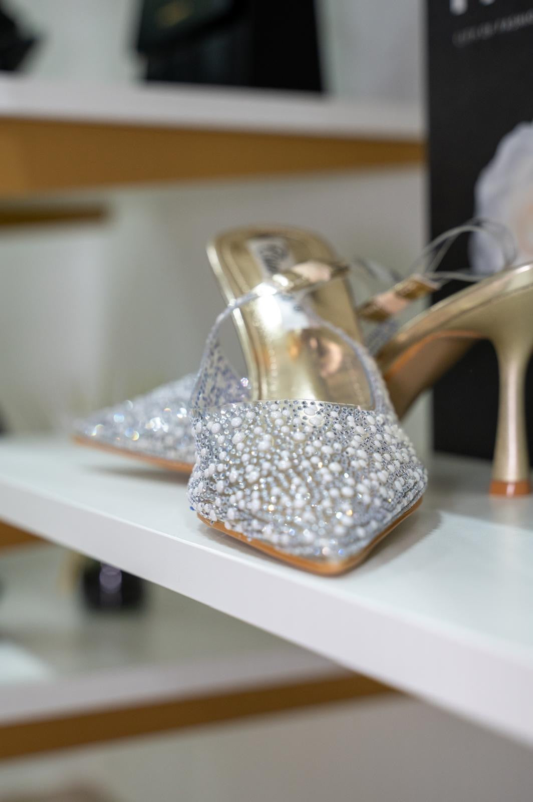 SLINGBACK PLEXY ORO - SLINGBACK CRYSTAL LUXURY